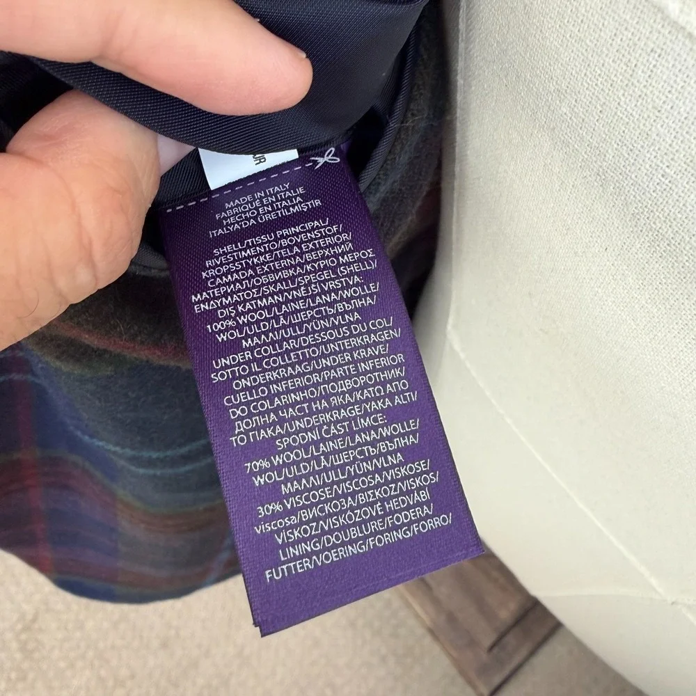 Ralph Lauren Purple Label Kent Hand Tailored Jacket Men 42R Wool Plaid NWT $2500